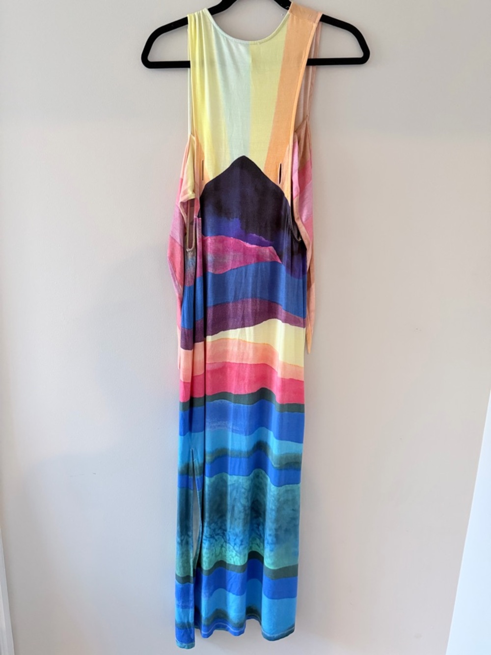 Mara Hoffman Yellow Pink Blue Striped Maxi Dress - Picture 2 of 5